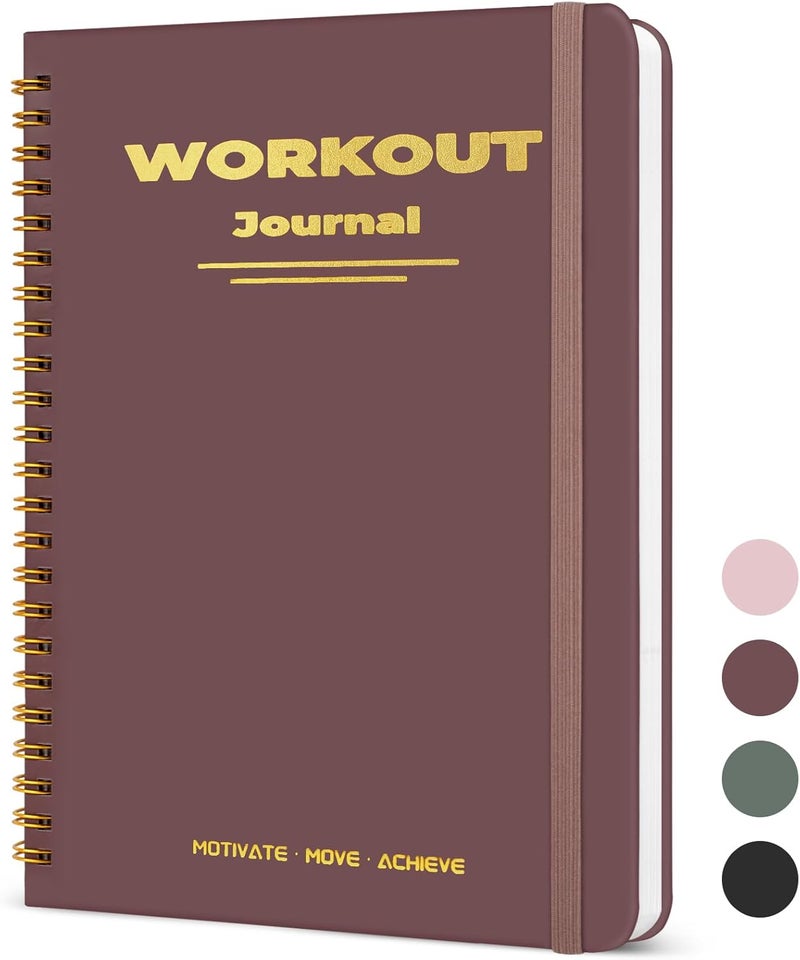 Guirnd Undated Fitness Workout Journal for Men & Women, A5(8.5" x 6.7") Fitness Journal Workout Planner, Workout Log Book Planner for Tracking, Motivating, and Achieving Your Fitness Goals-Vintage Red - Image 1